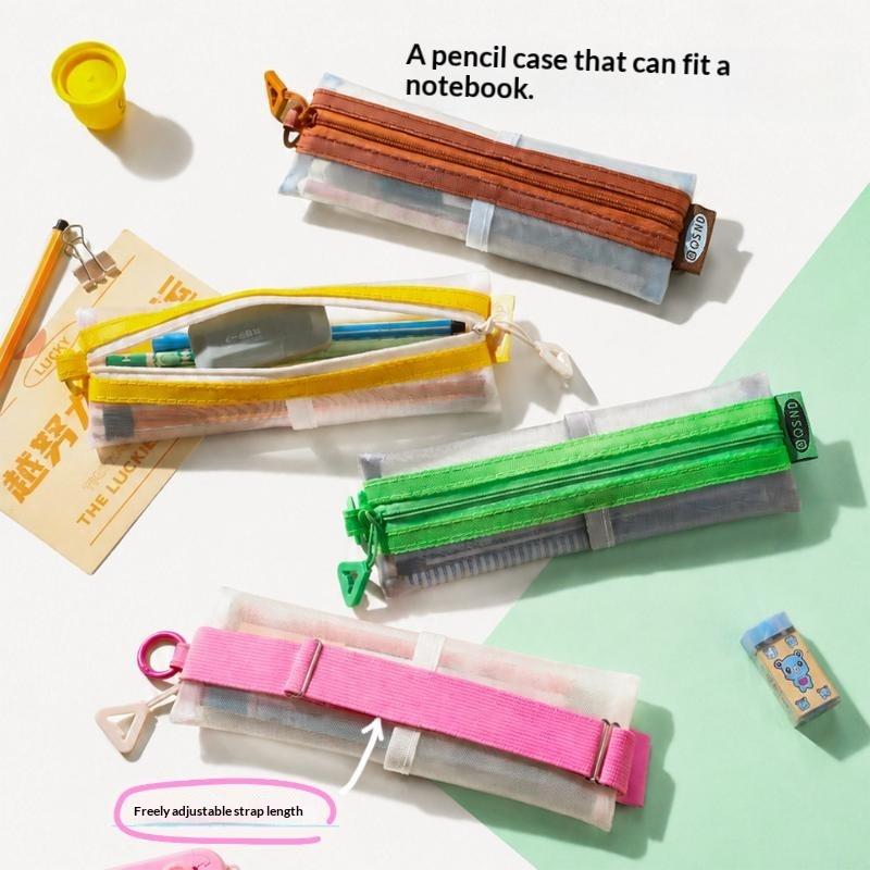 Clear Mesh Pencil Pouch For Exam - Transparent Mesh Pencil Pouch Dual Zipper