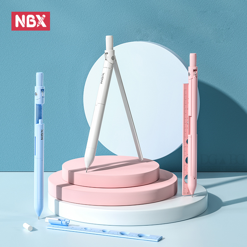 Math Geometry Set With Compass - NBX Compass Pencil School Drawing Tool
