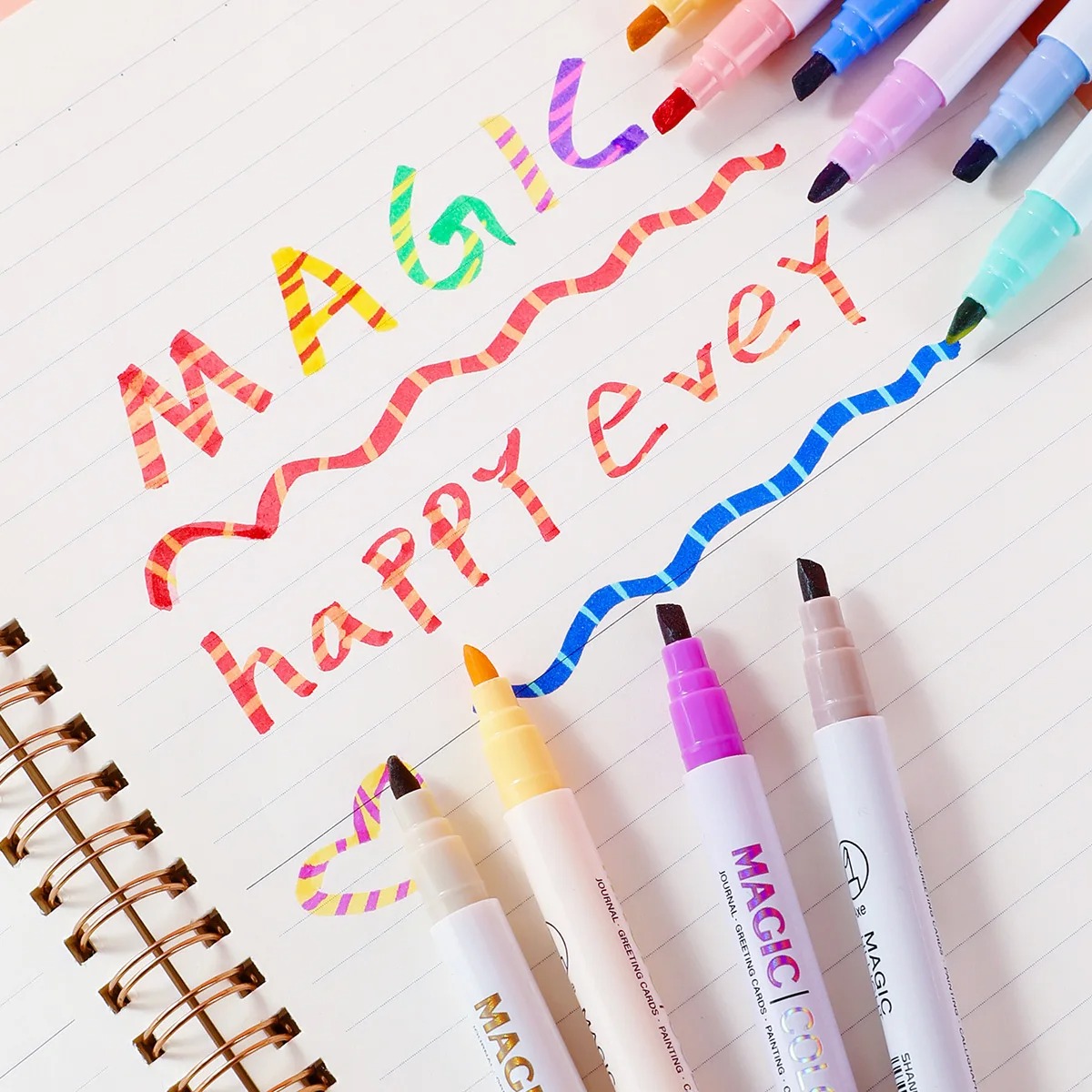 12pcs Double-ended Magic Color - Pastel Highlighter Set Double Ended recension och pris