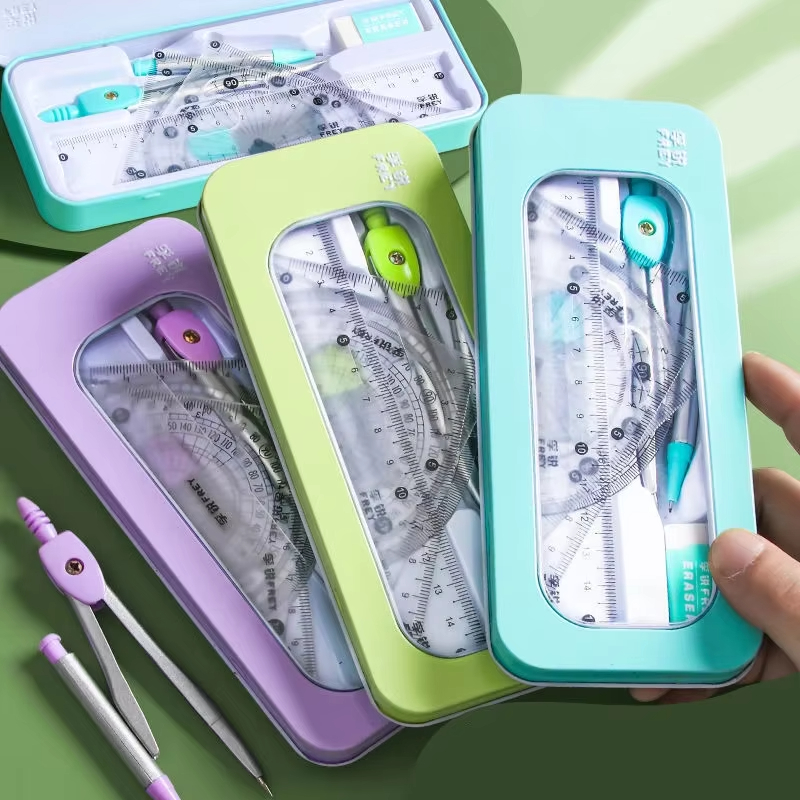 Math Geometry Set with Iron Bo - Math Geometry Set With Compass recension och pris