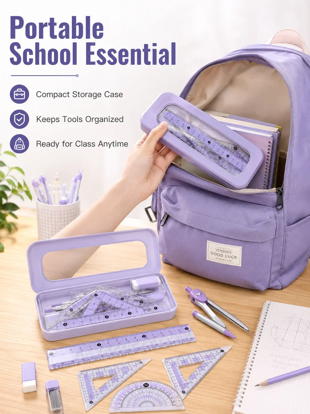 8-Piece Math Geometry Set for  - Math Geometry Set With Compass recension och pris