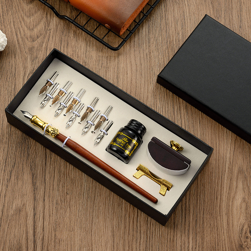 Retro Wooden Stick Dip Pen Set - Writing Tools recension och pris