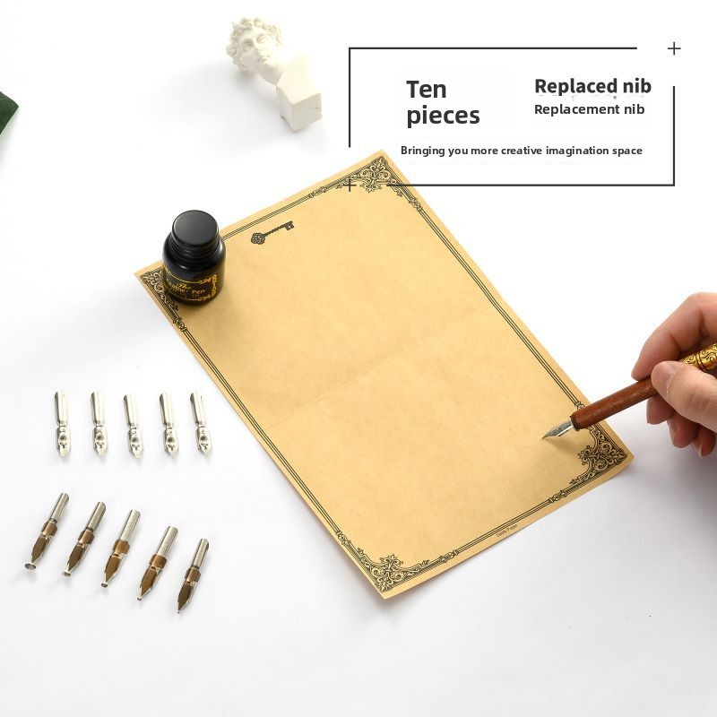 Retro Wooden Stick Dip Pen Set - Writing Tools recension och pris
