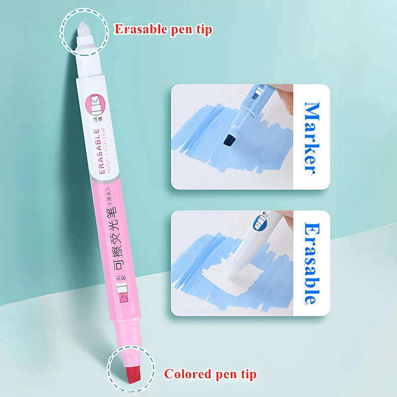 6 Colors Erasable Highlighters - Pastel Highlighter Set Double Ended recension och pris