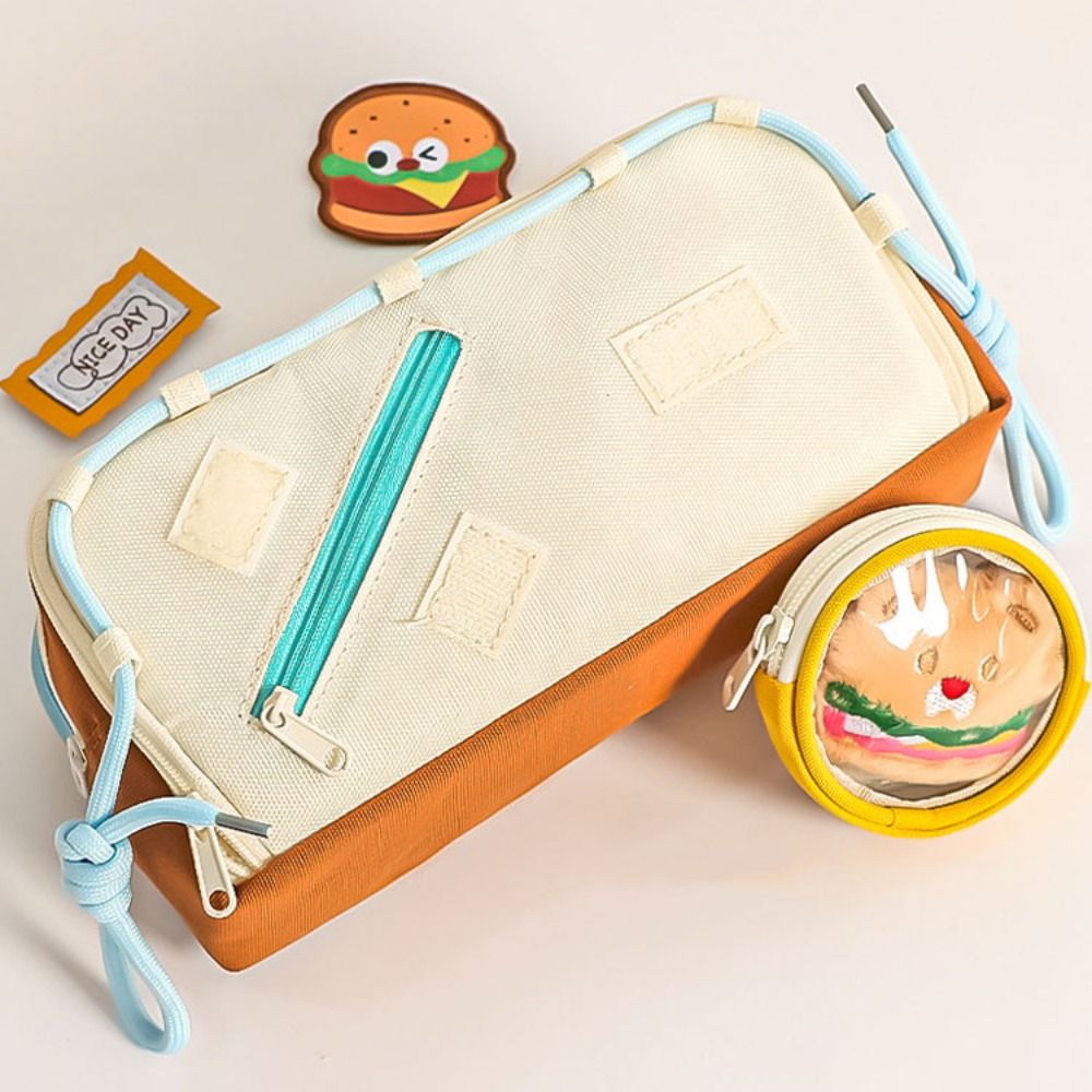 Large Capacity Hamburger Penci - Aesthetic Large Pencil Case Pouch recension och pris