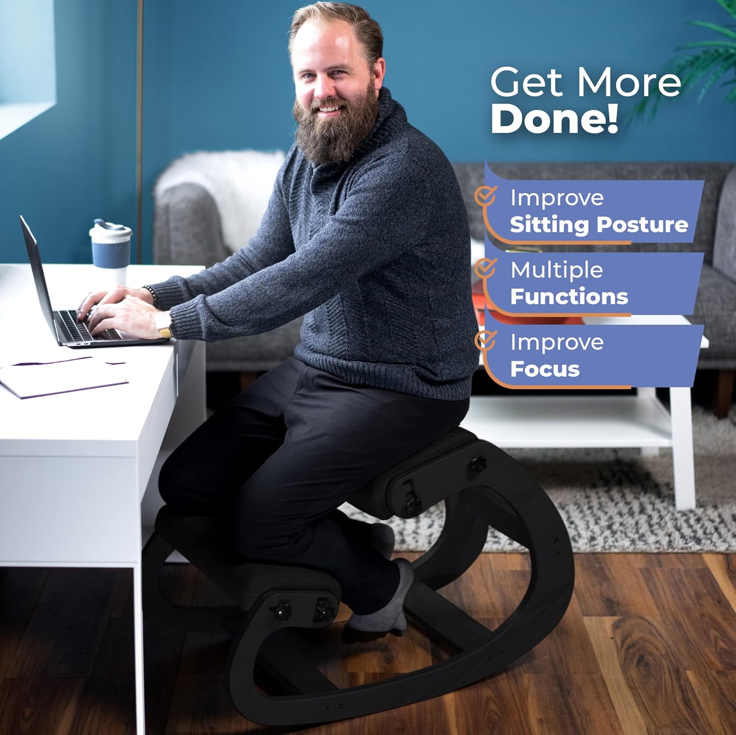 Ergonomic Wooden Kneeling Chai - Office Furniture recension och pris