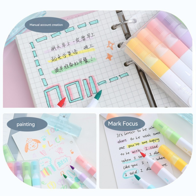 6 Colors Pastel Color Highligh - Pastel Highlighter Set Double Ended recension och pris