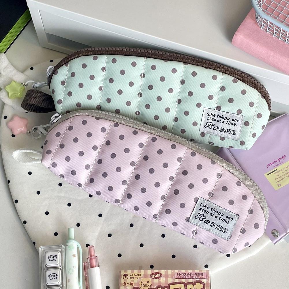 Aesthetic Polka Dot Pencil Cas - Aesthetic Large Pencil Case Pouch recension och pris