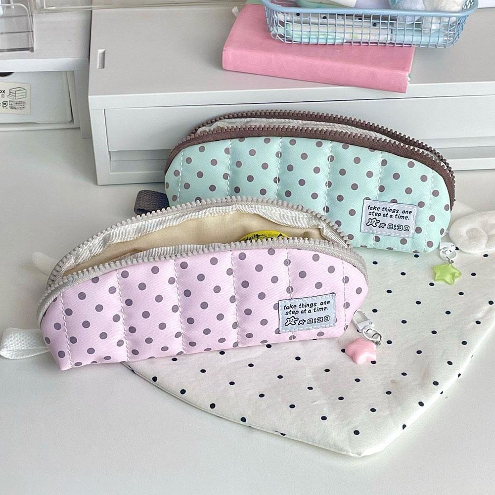 Aesthetic Polka Dot Pencil Cas - Aesthetic Large Pencil Case Pouch recension och pris