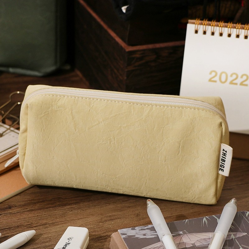 Kawaii Cream Leather Pencil Ca - Aesthetic Large Pencil Case Pouch recension och pris
