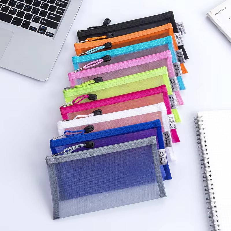 NEW Durable Zipper Mesh Pencil - Clear Mesh Pencil Pouch For Exam recension och pris
