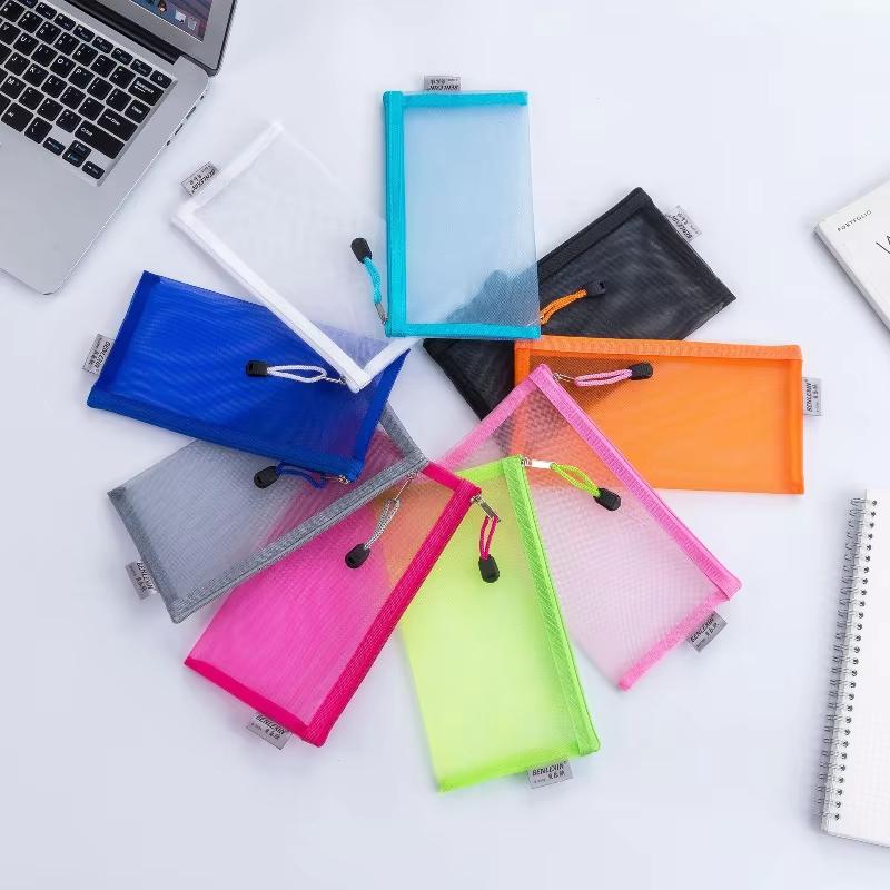 NEW Durable Zipper Mesh Pencil - Clear Mesh Pencil Pouch For Exam recension och pris