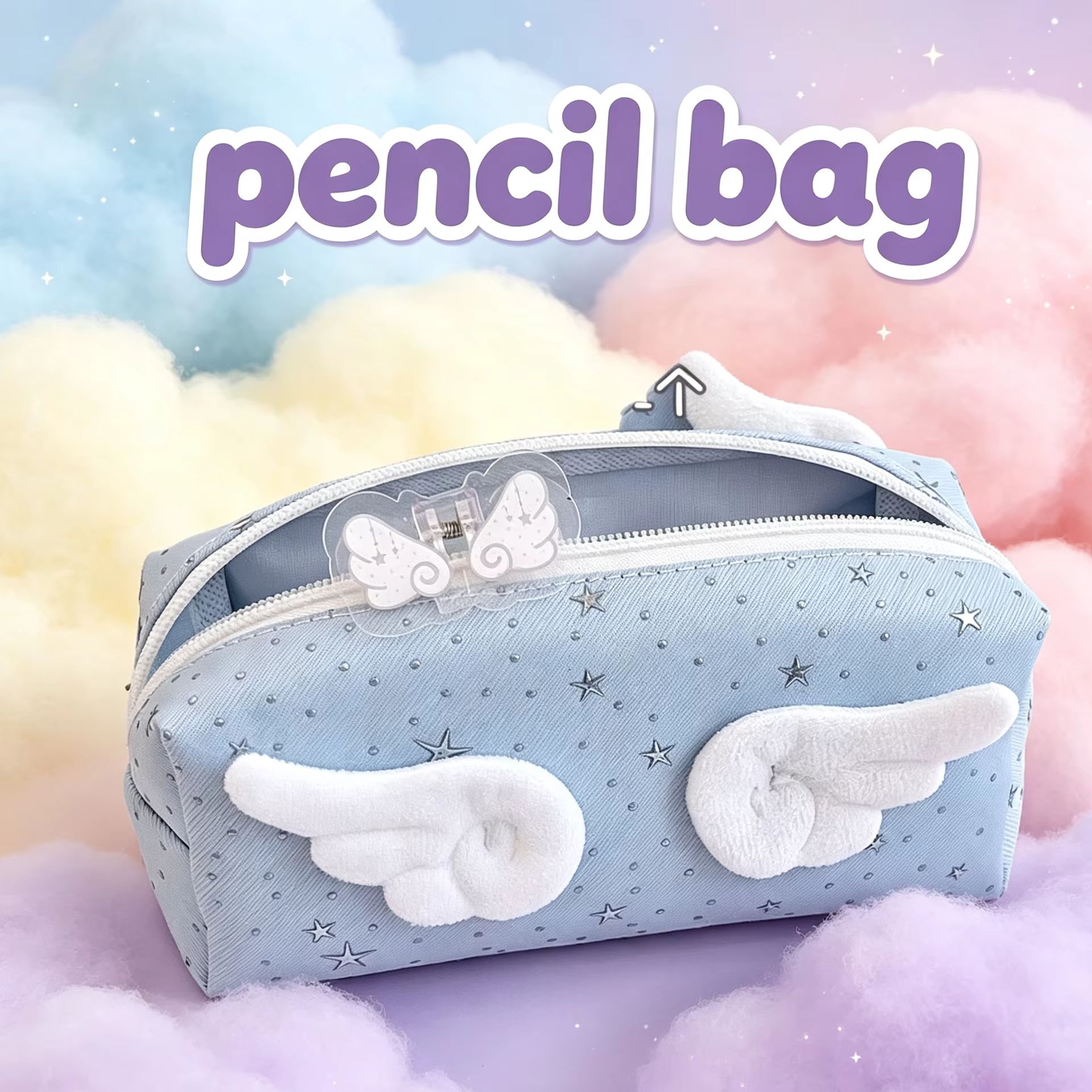 Angel Wings Pencil Case Simple - Aesthetic Large Pencil Case Pouch recension och pris