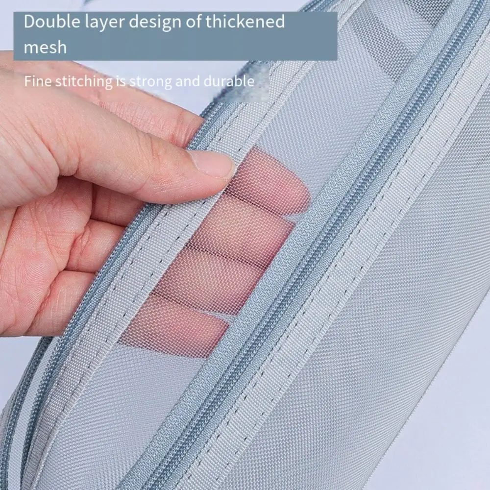 Large Capacity Double-Layer Me - Clear Mesh Pencil Pouch For Exam recension och pris