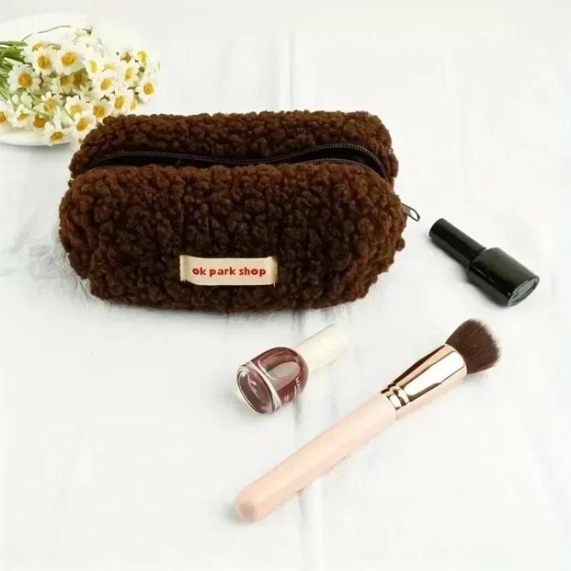 Lamb Plush Storage Bag Simple  - Aesthetic Large Pencil Case Pouch recension och pris