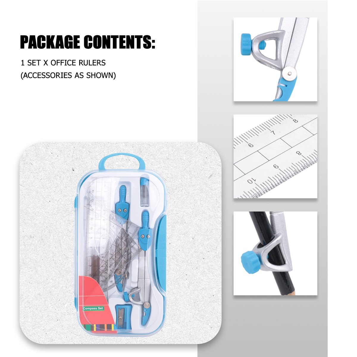 MALL Geometry Compass Set 10Pc - Math Geometry Set With Compass recension och pris