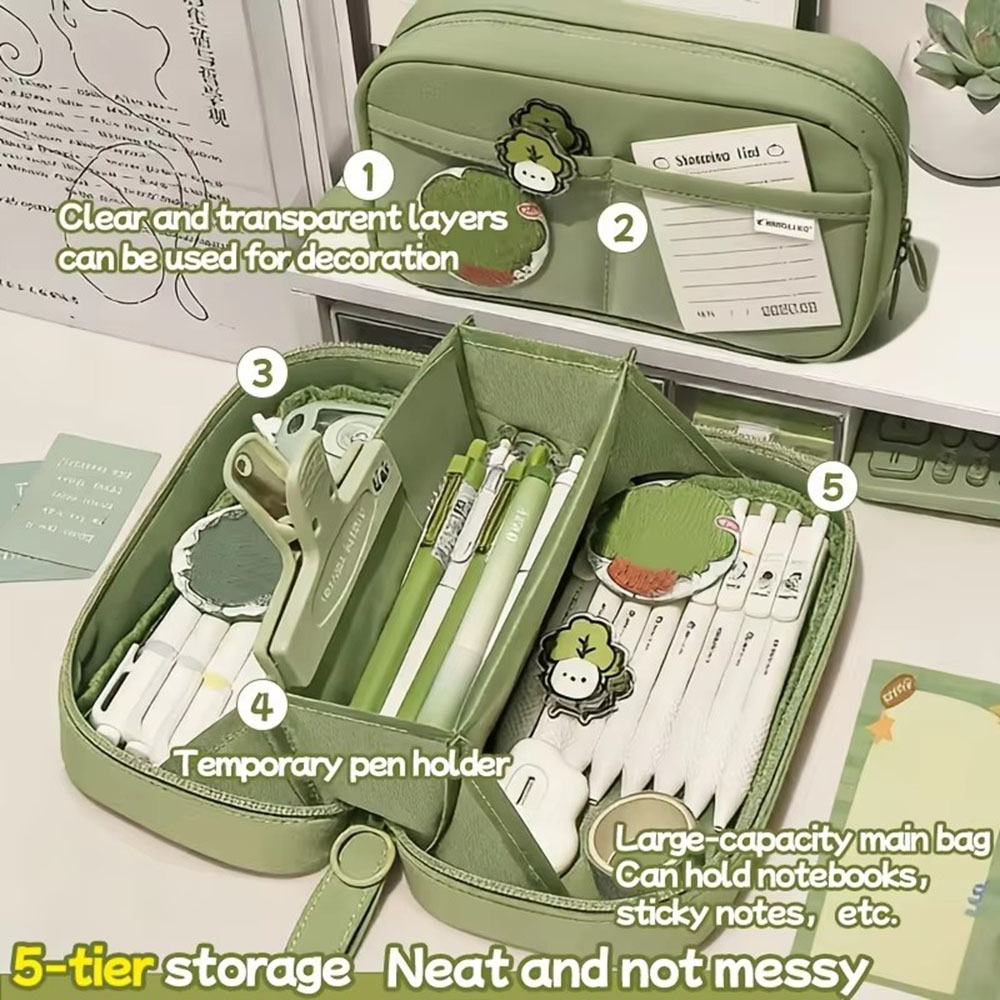 Ins Large Capacity Volcano Pen - Aesthetic Large Pencil Case Pouch recension och pris