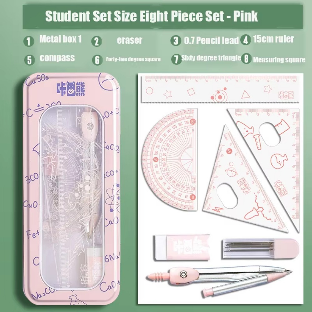 8Pcs/Set Multifunctional Math  - Math Geometry Set With Compass recension och pris