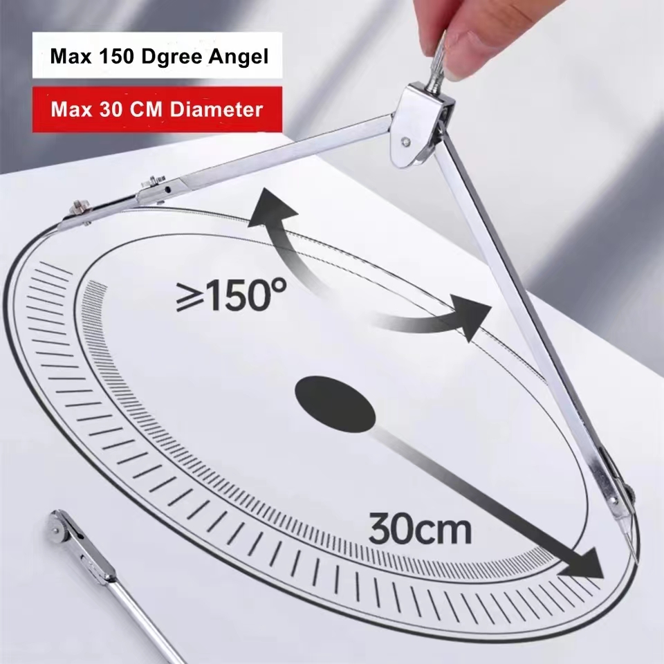 Stainless Steel Drafting Set D - Math Geometry Set With Compass recension och pris