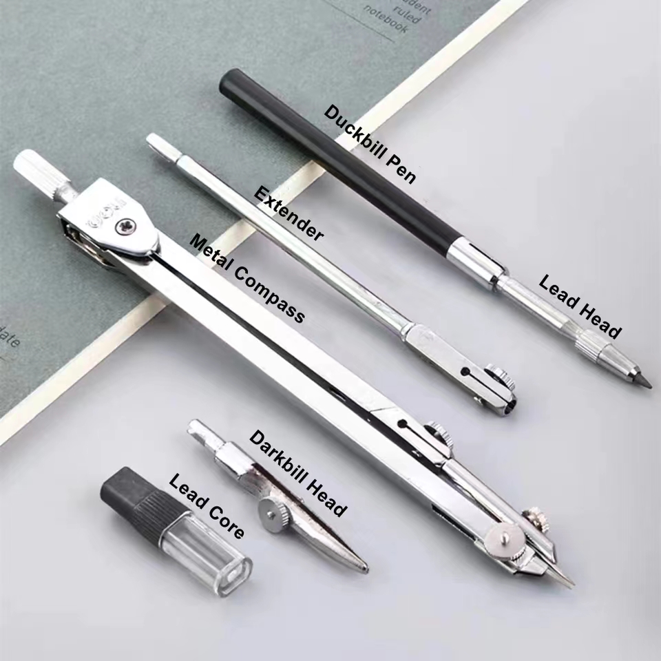 Stainless Steel Drafting Set D - Math Geometry Set With Compass recension och pris
