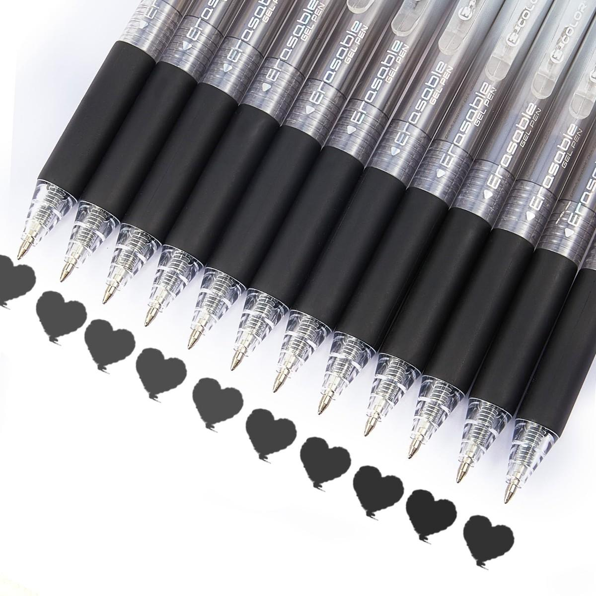 12-Pack 0.7mm Erasable Gel Pen - Retractable Eraser Pen Click recension och pris