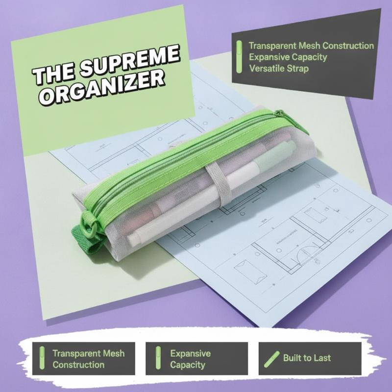 Transparent Mesh Pencil Pouch  - Clear Mesh Pencil Pouch For Exam recension och pris