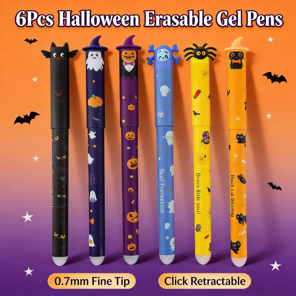 1-6Pcs Halloween Erasable Gel  - Retractable Eraser Pen Click recension och pris