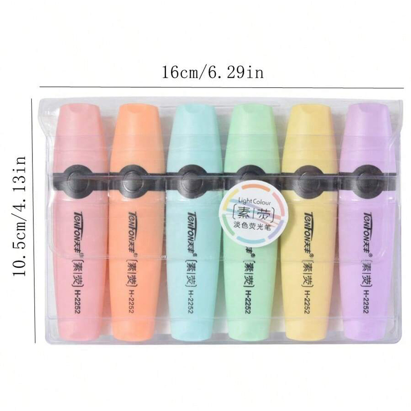 6 Pcs/set Highlighter Pastel C - Pastel Highlighter Set Double Ended recension och pris