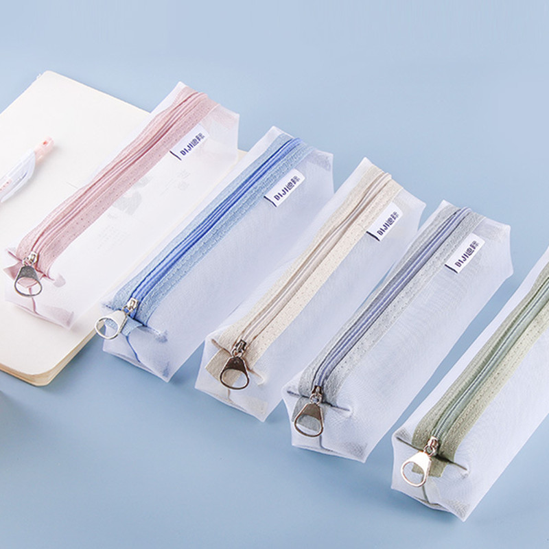 Clear Transparent Nylon Mesh P - Clear Mesh Pencil Pouch For Exam recension och pris