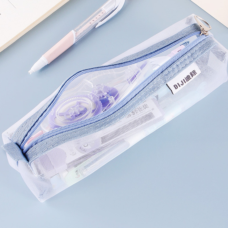 Clear Transparent Nylon Mesh P - Clear Mesh Pencil Pouch For Exam recension och pris