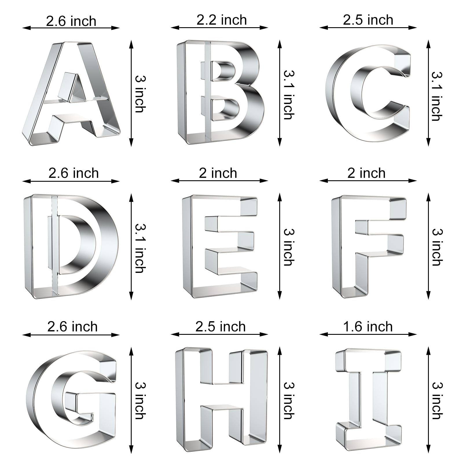 Letter Cookie Cutters Shapes - - Writing Tools recension och pris