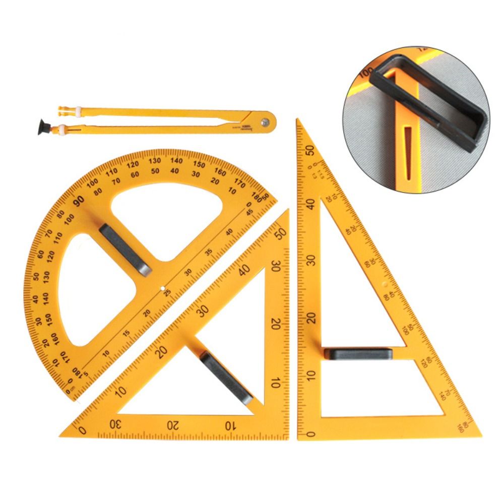 Durable Large Triangular Ruler - Math Geometry Set With Compass recension och pris