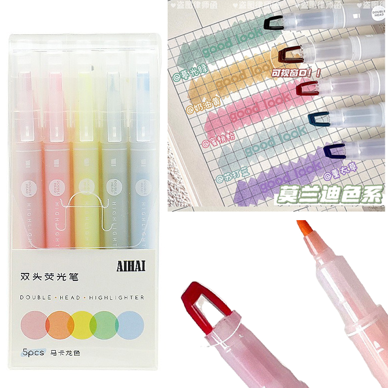5-25 Colors/Set Double Unique  - Pastel Highlighter Set Double Ended recension och pris