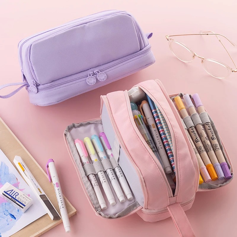 4 Compartments Large Capacity  - Aesthetic Large Pencil Case Pouch recension och pris